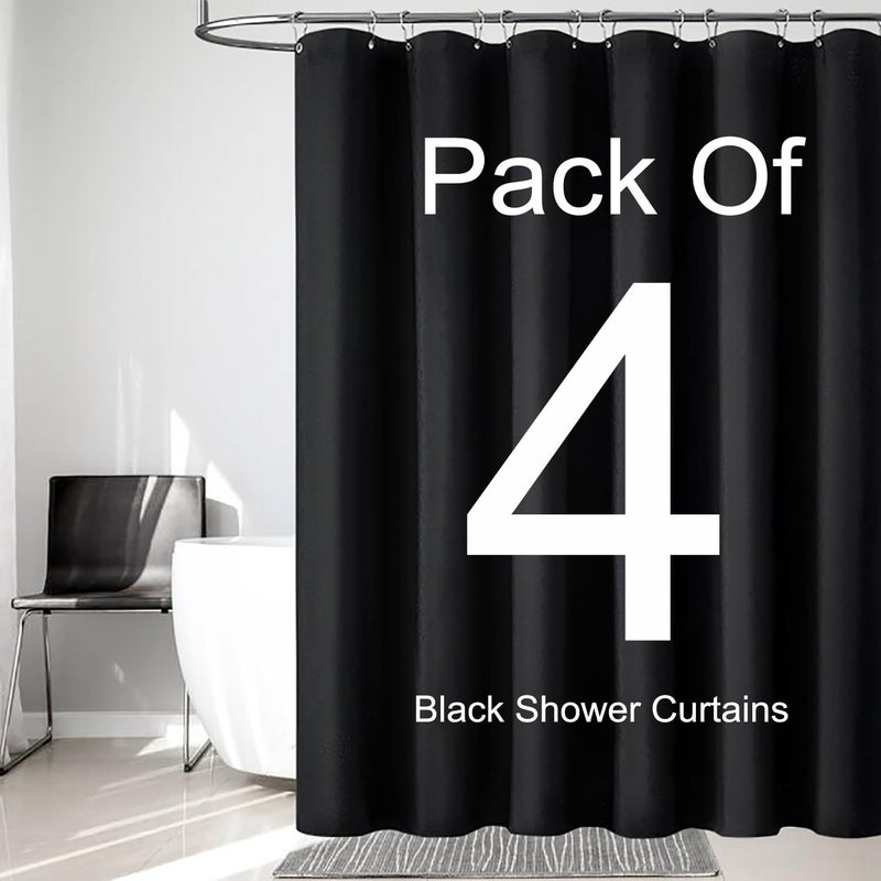 LLSCL 4 Pack Fabric Shower Curtain Liner with Magnets, Shower Curtain with Rustproof Metal Gromments and Waterproof Hotel Quality, 72 x 72 Machine Washable - Image 1